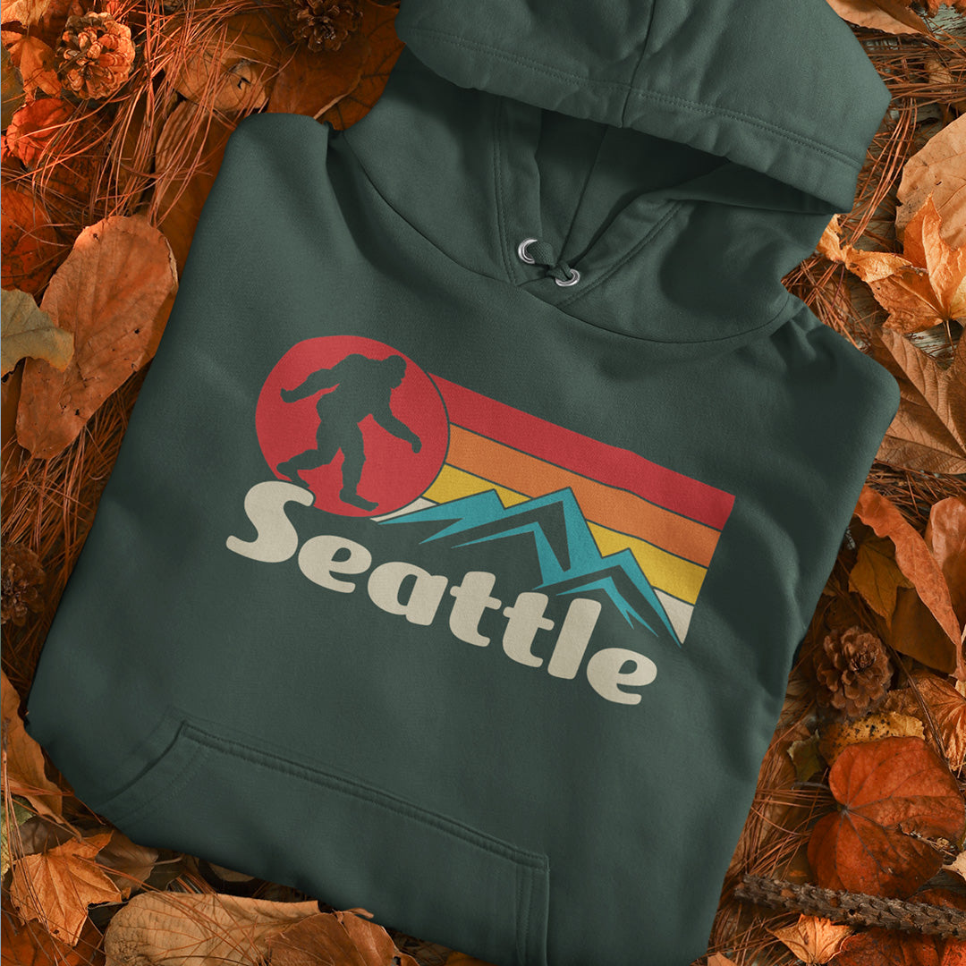 forest green Seattle Bigfoot hoodie