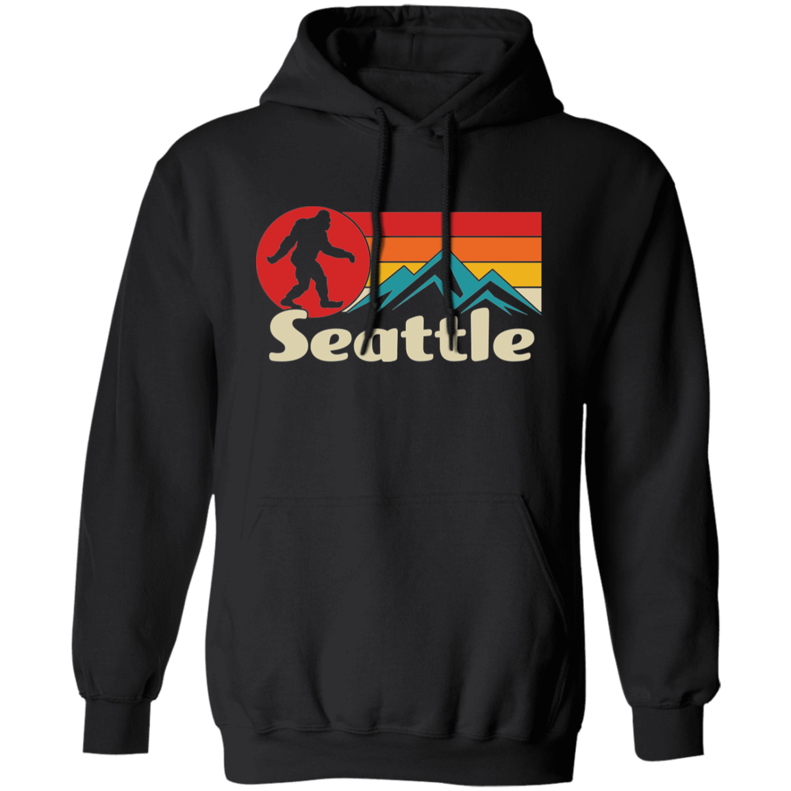 Black Seattle Bigfoot hoodie