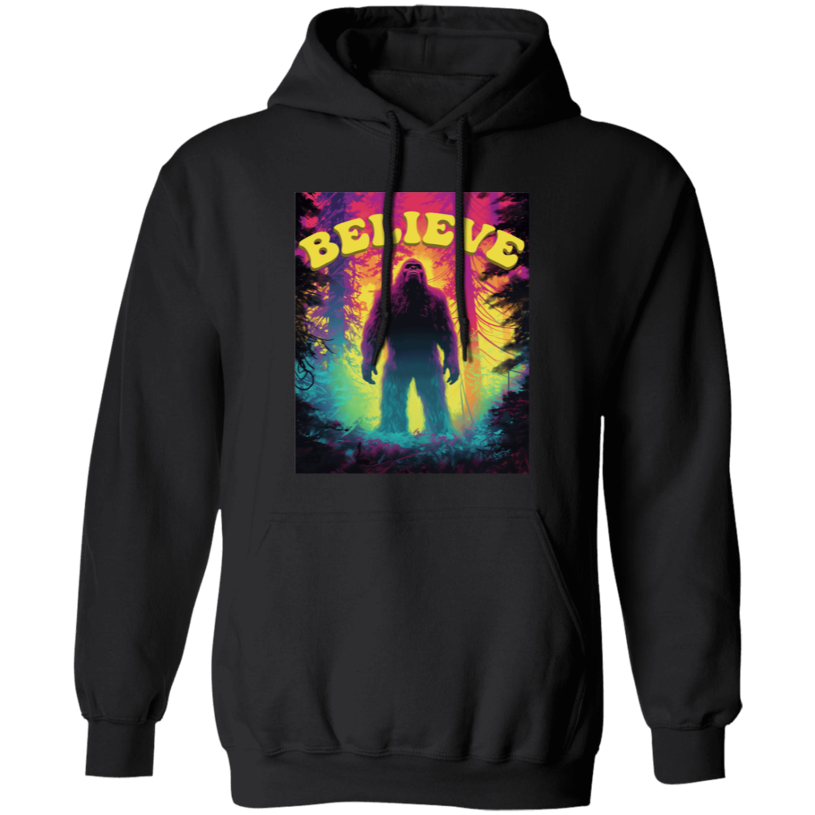 Psychedelic Believe Bigfoot Hoodie