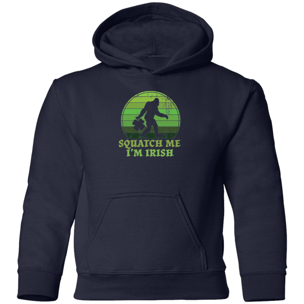 Bigfoot St. Patrick's Day Squatch Me I'm Irish Kids Pullover Hoodie