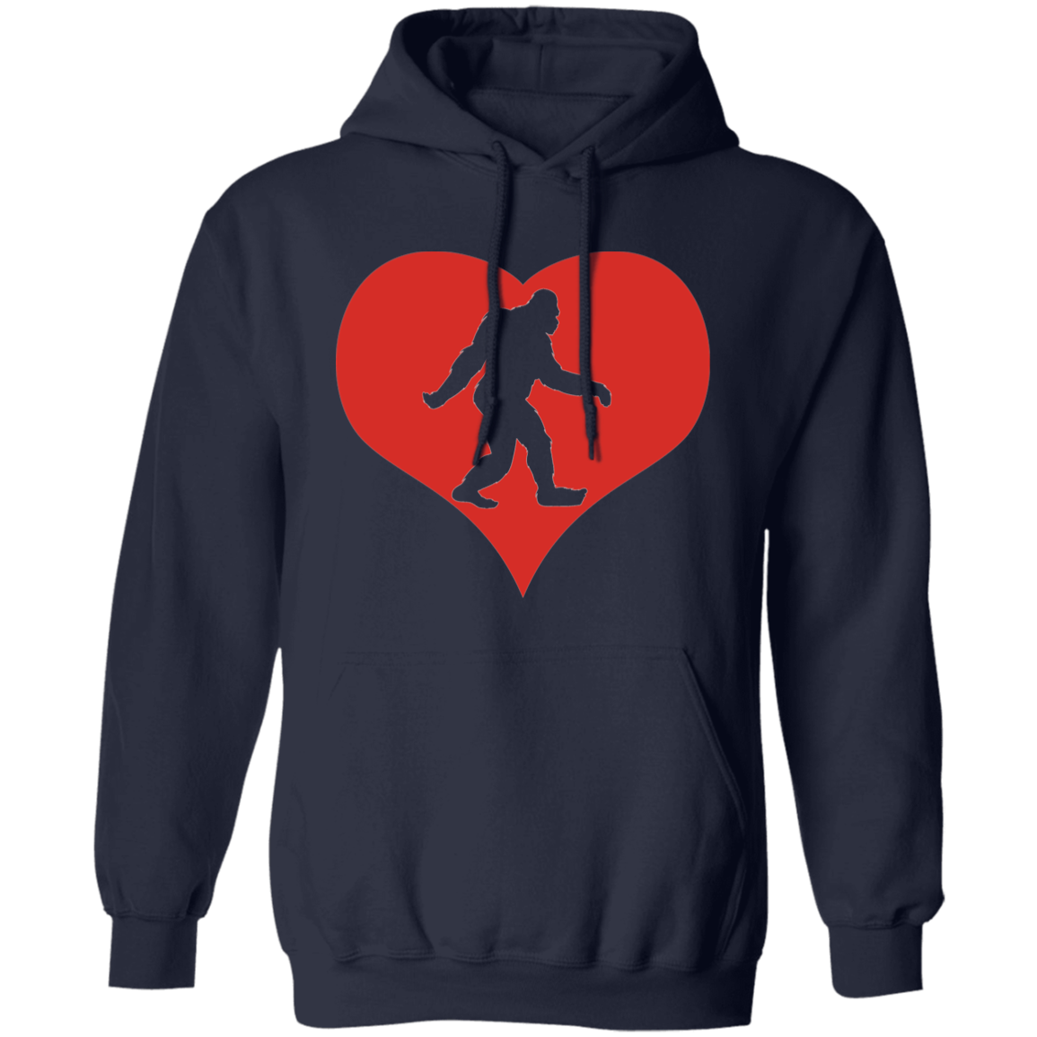 Navy Bigfoot Valentine's Day Hoodie