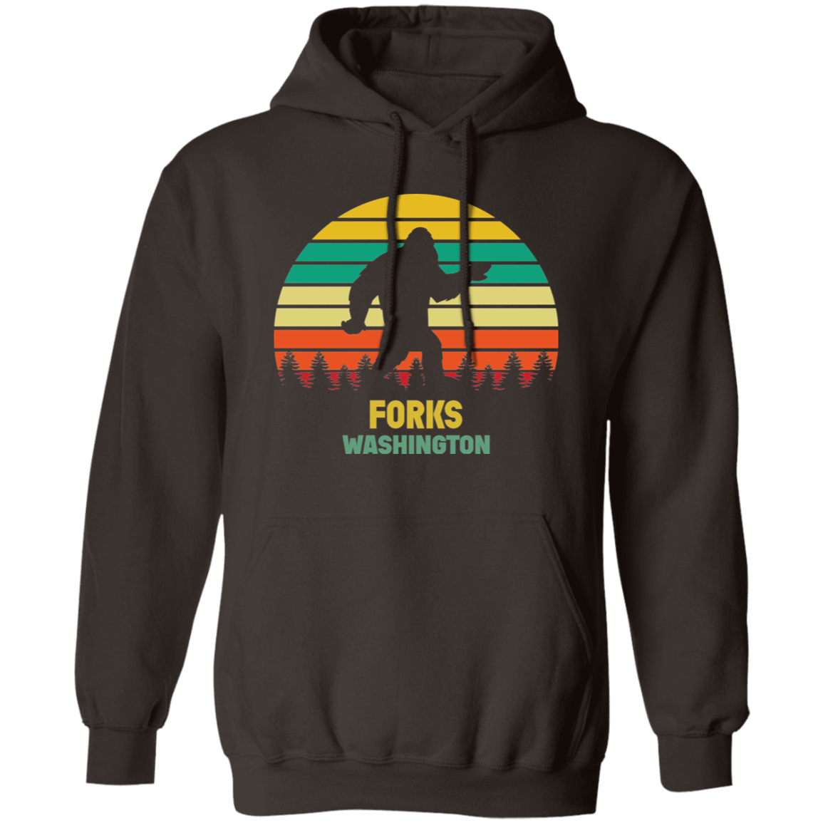 Chocolate Brown Forks Washington Bigfoot Hoodie