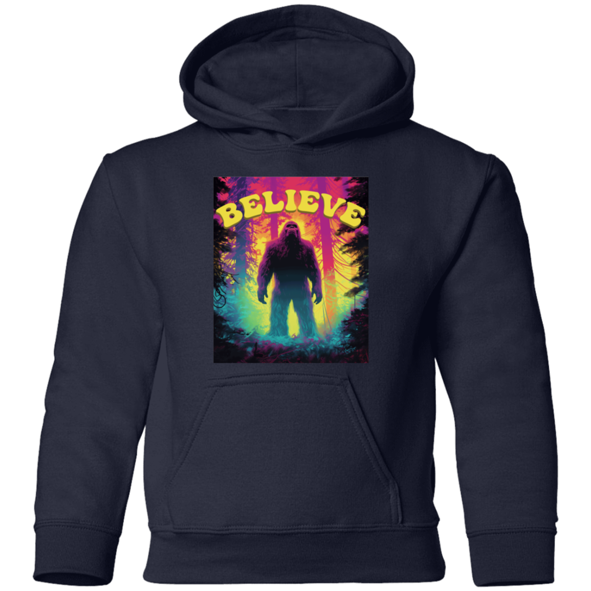 Kids Psychedelic Bigfoot Believe Hoodie