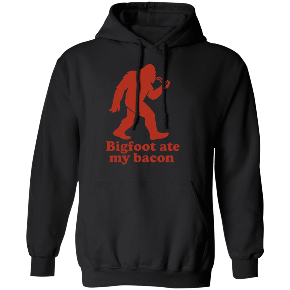 Black Bigfoot Ate My Bacon Hoodie
