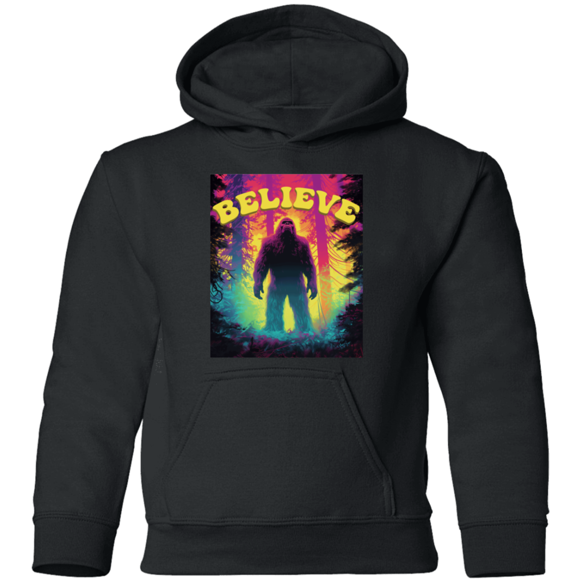 Kids Psychedelic Bigfoot Believe Hoodie