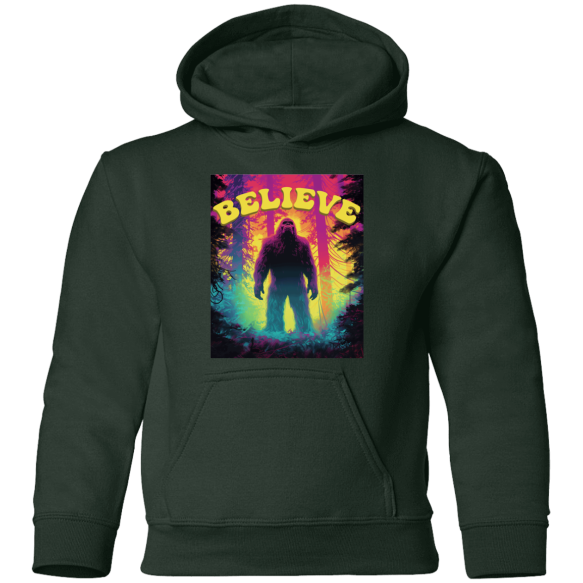 Kids Psychedelic Bigfoot Believe Hoodie