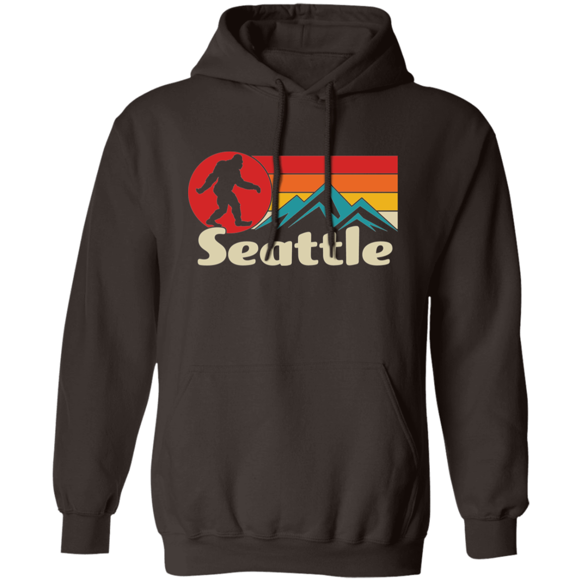 brown Seattle Bigfoot hoodie