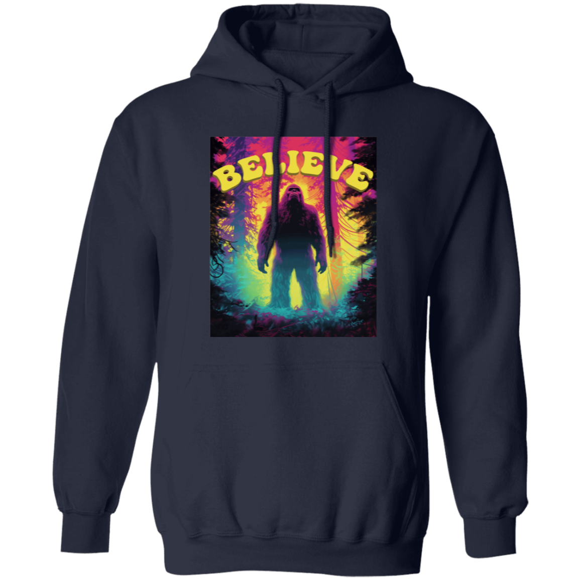 Psychedelic Believe Bigfoot Hoodie