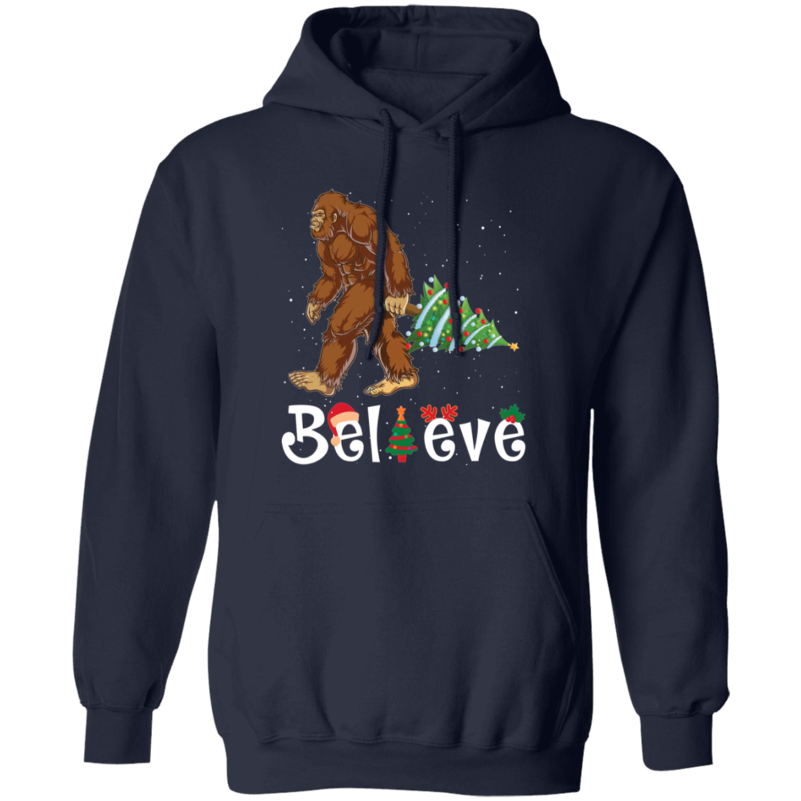 Believe Christmas Bigfoot Hoodie