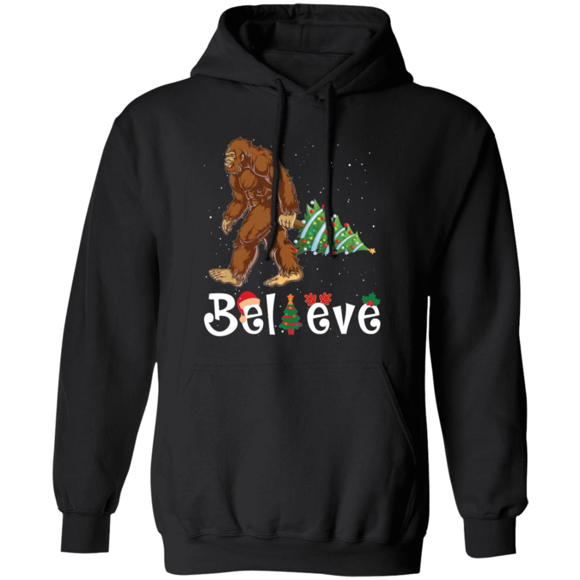 Believe Christmas Bigfoot Hoodie