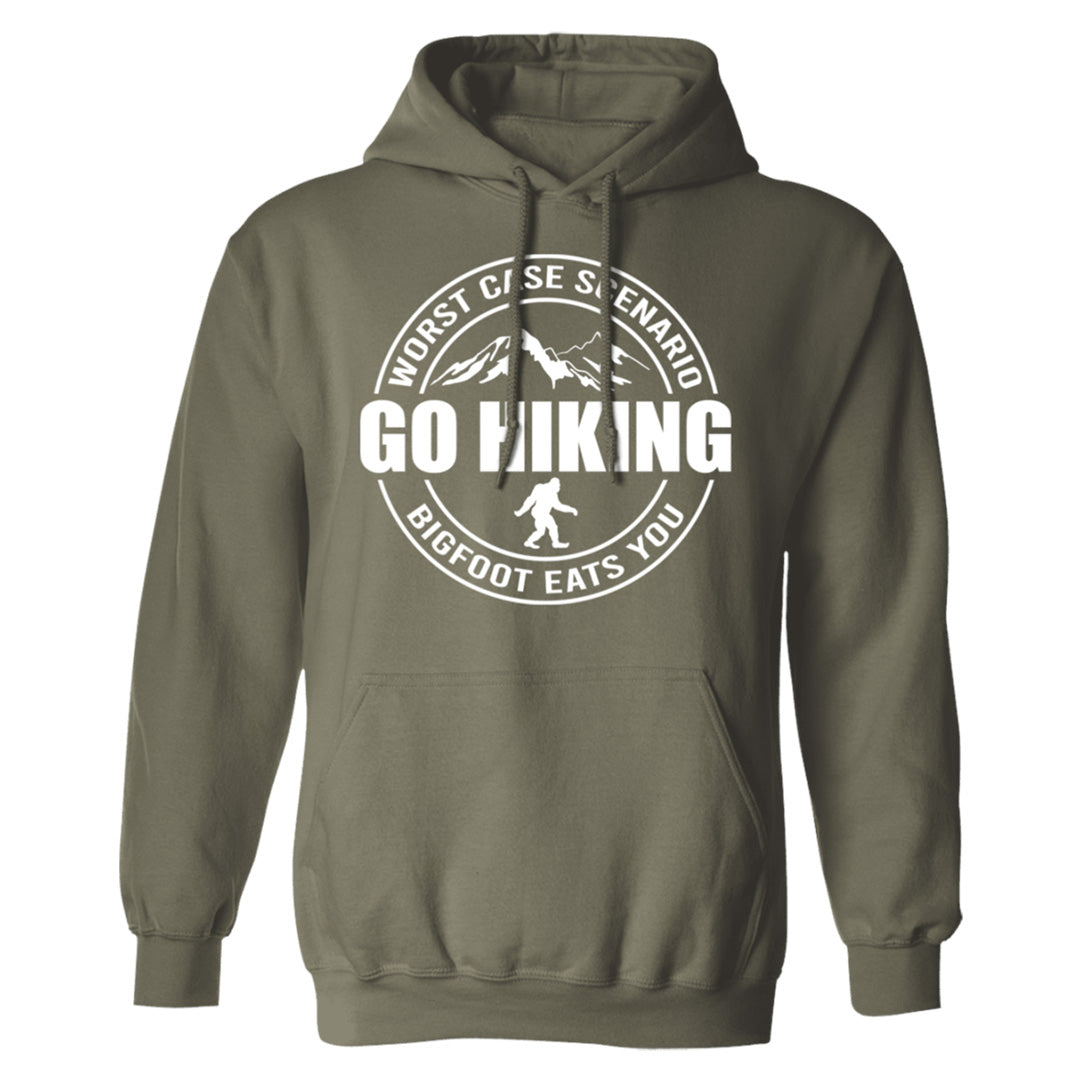 Military Green Worst Case Scenario Bigfoot Eats You Adult Hoodie