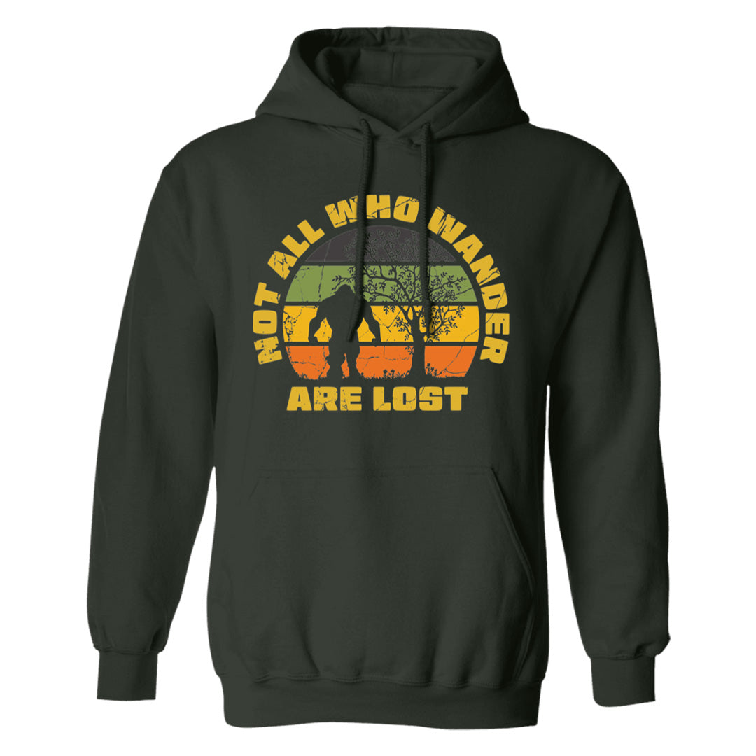 Forest Green Not All Who Wander Are Lost Bigfoot Hoodie - Adult Size