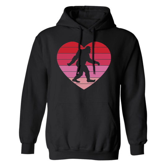 Black Bigfoot Retro Heart pullover hoodie