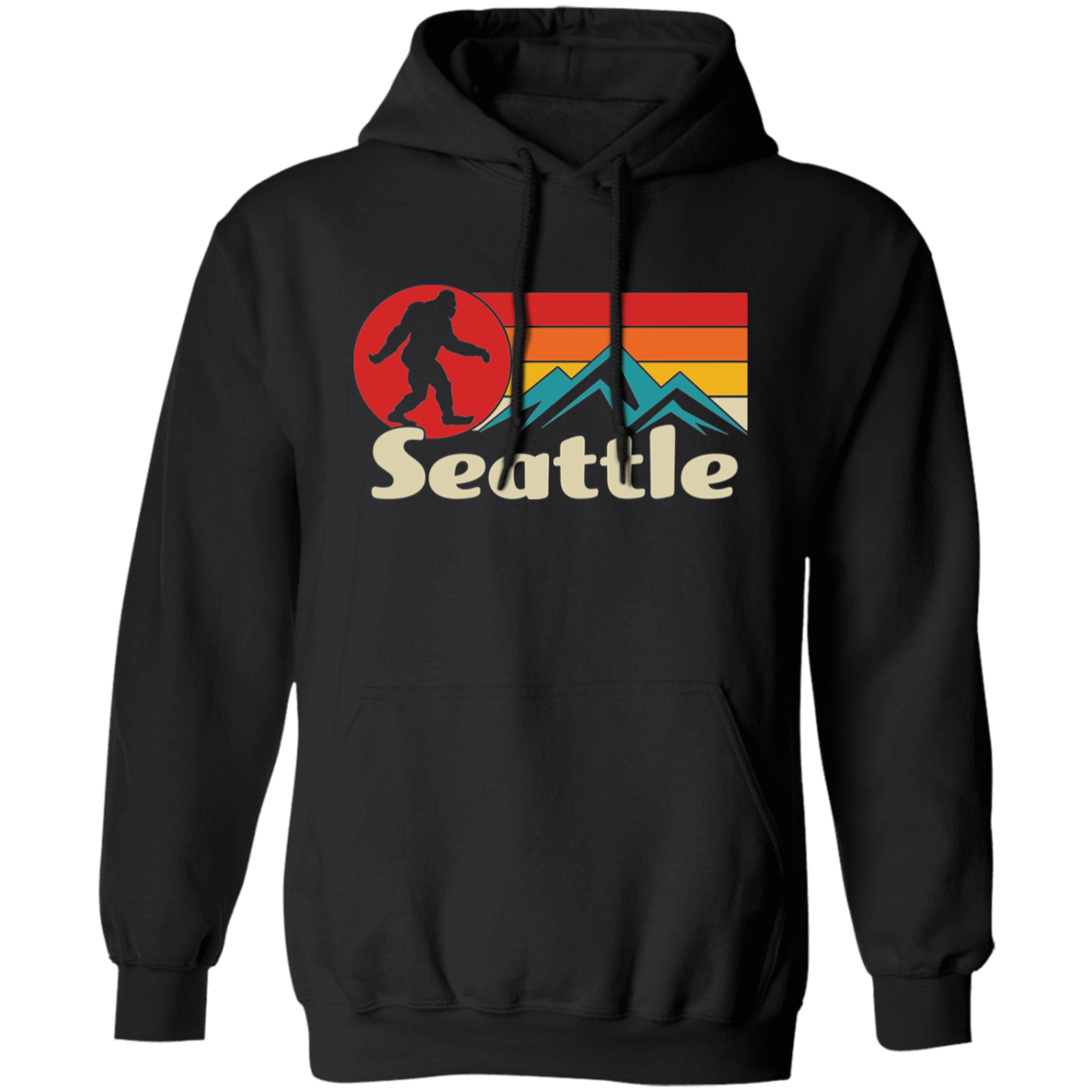 Black Seattle Bigfoot hoodie 