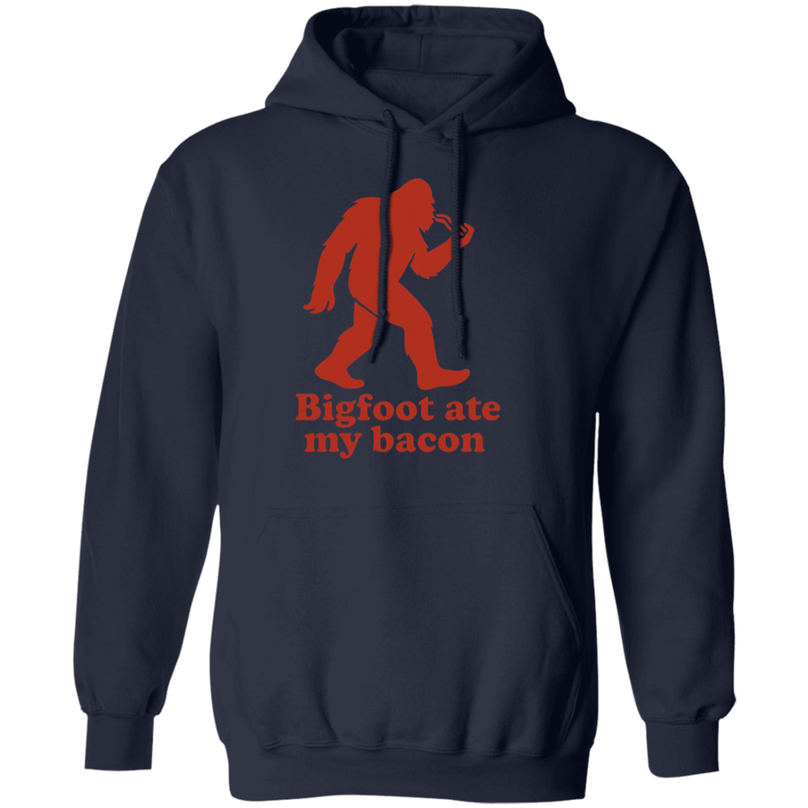Navy Bigfoot Ate My Bacon Hoodie