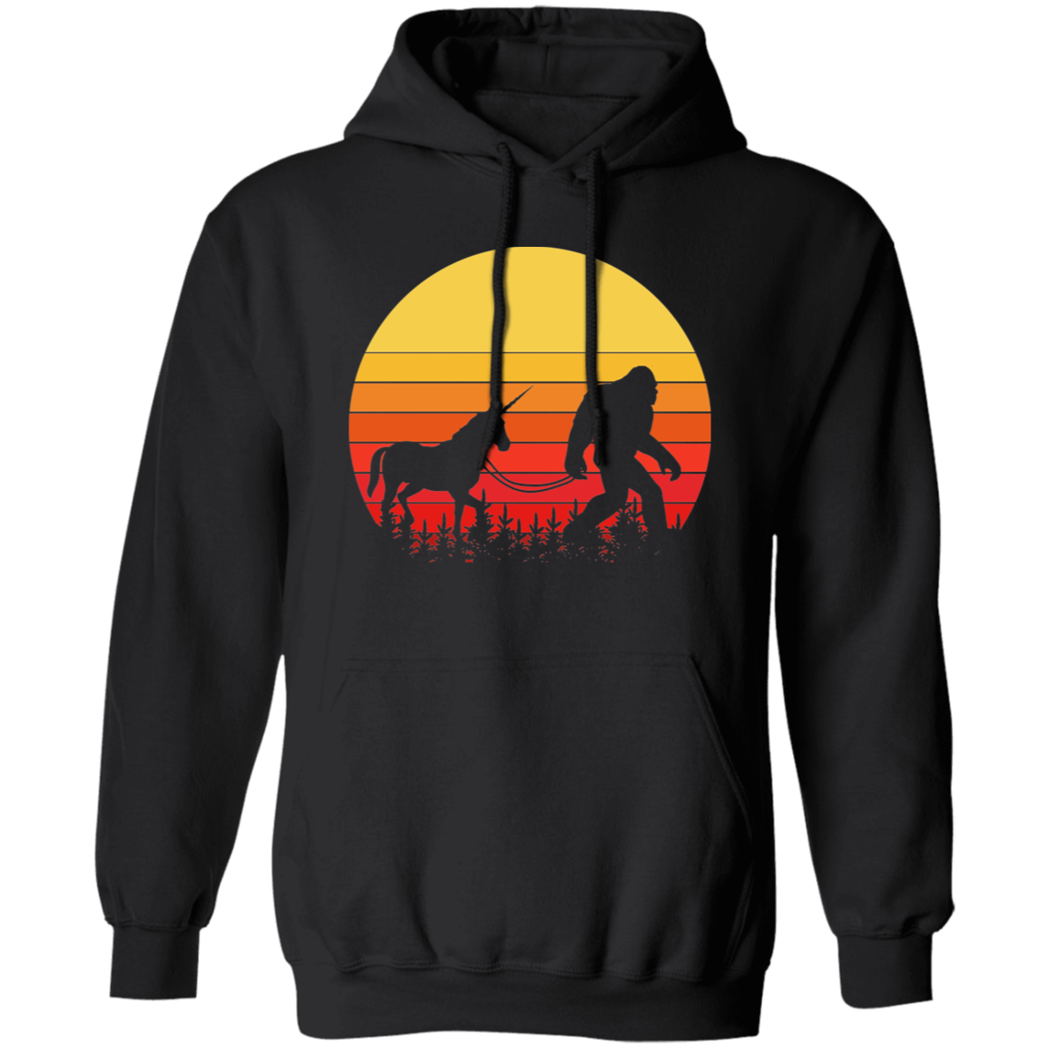 Bigfoot Unicorn Sunset Hoodie