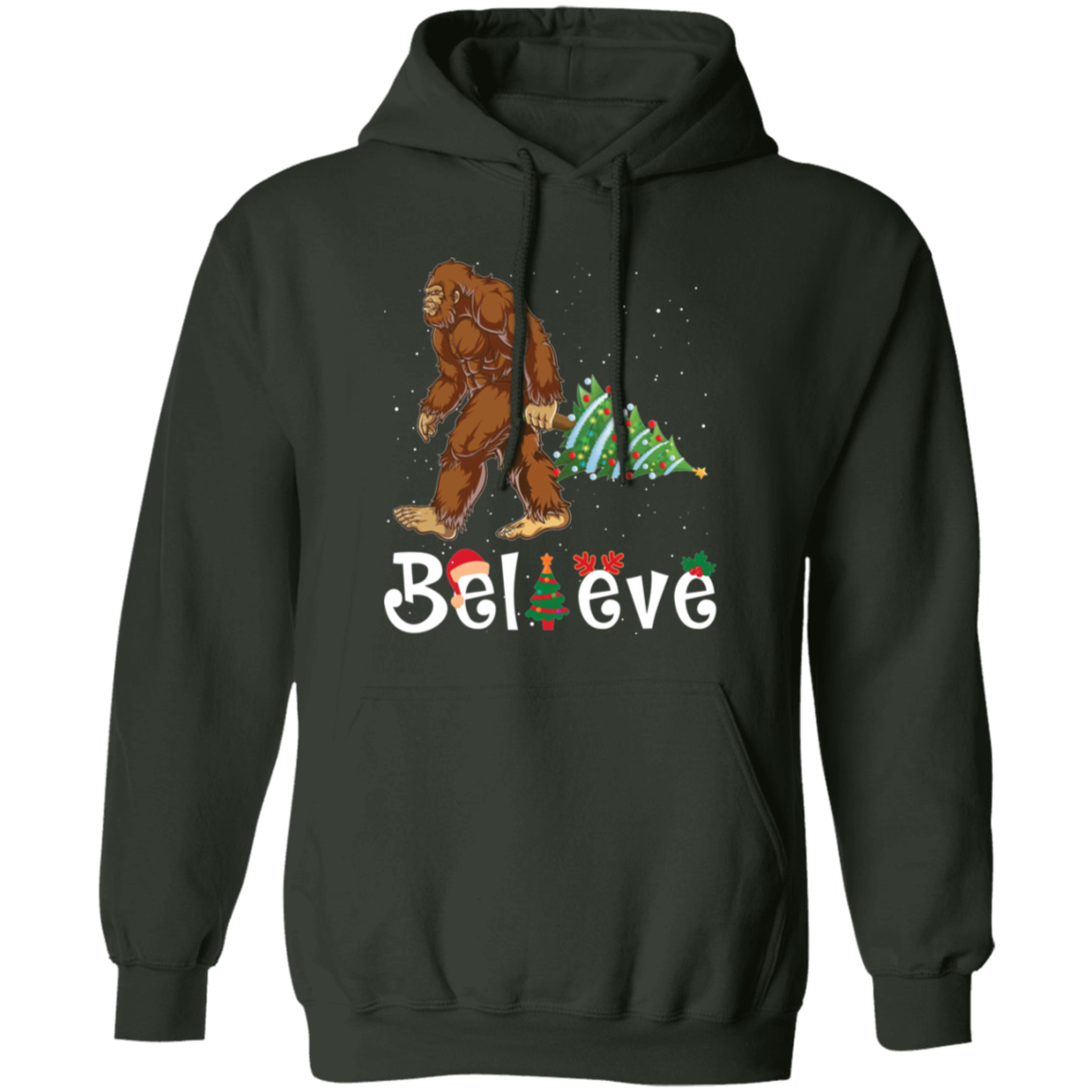 Believe Christmas Bigfoot Hoodie