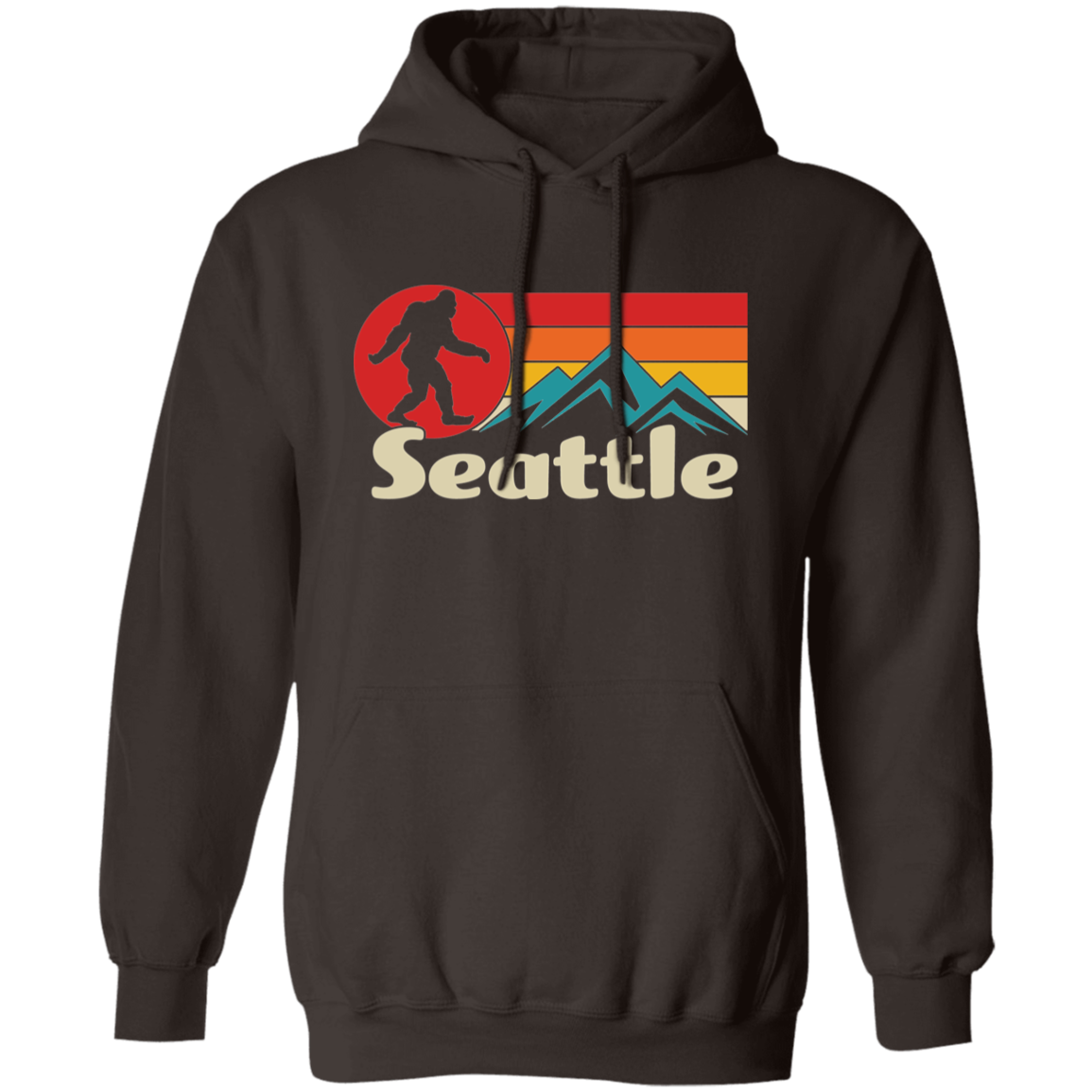 brown Seattle Bigfoot hoodie 