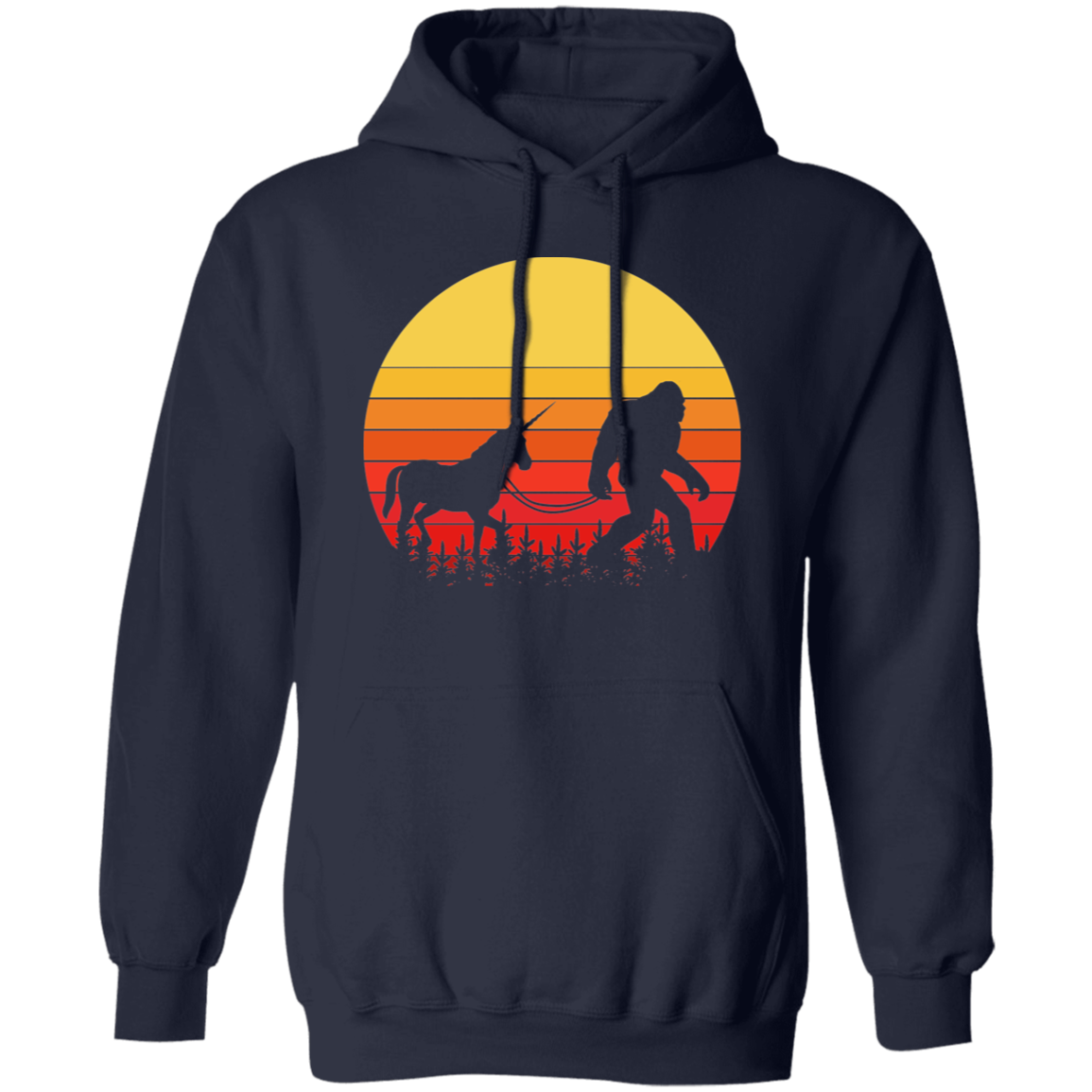 Bigfoot Unicorn Sunset Hoodie