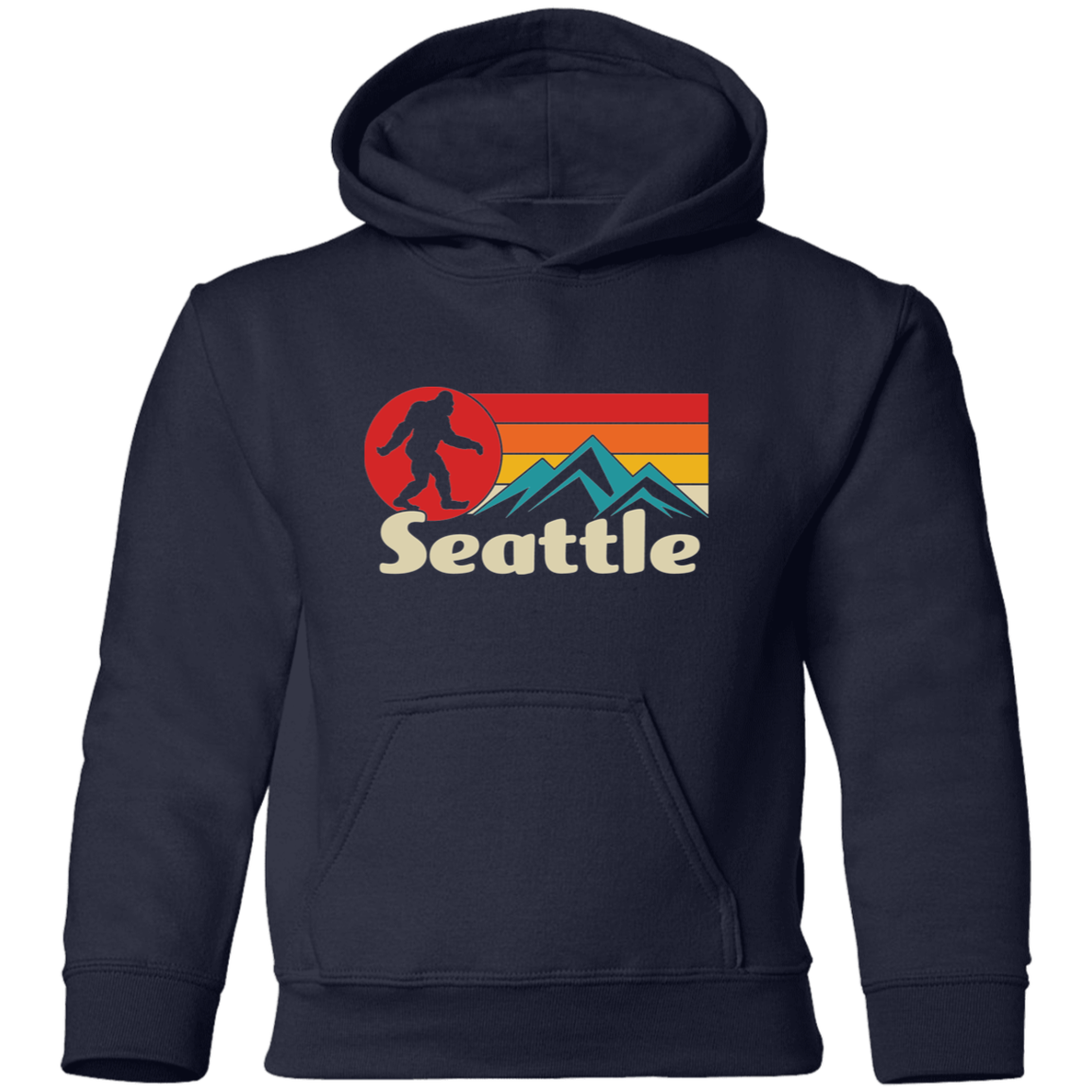 navy  Seattle Bigfoot hoodie for kids