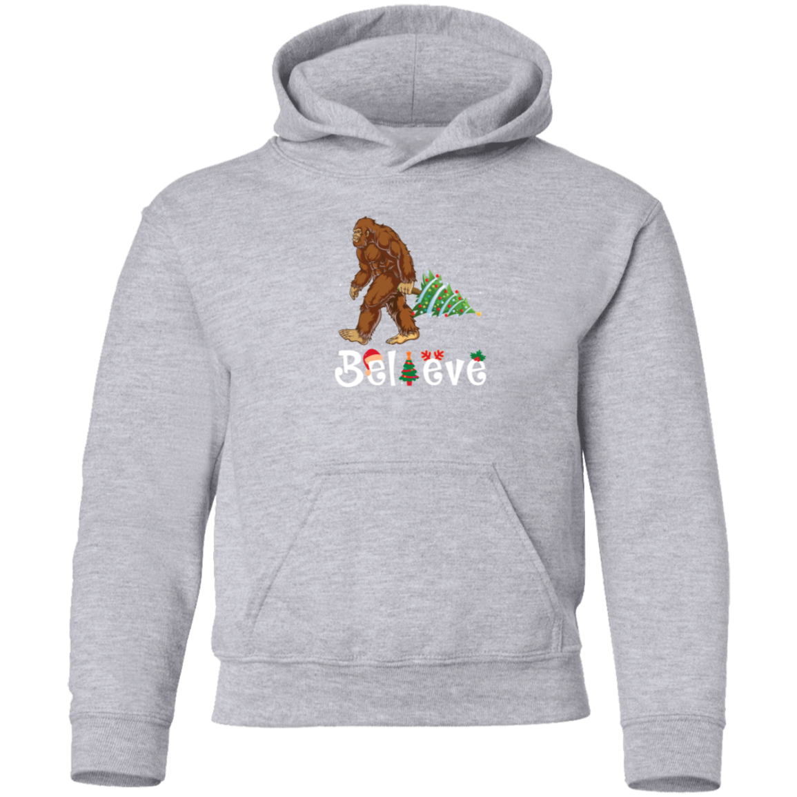 Believe Christmas Kids Bigfoot Hoodie