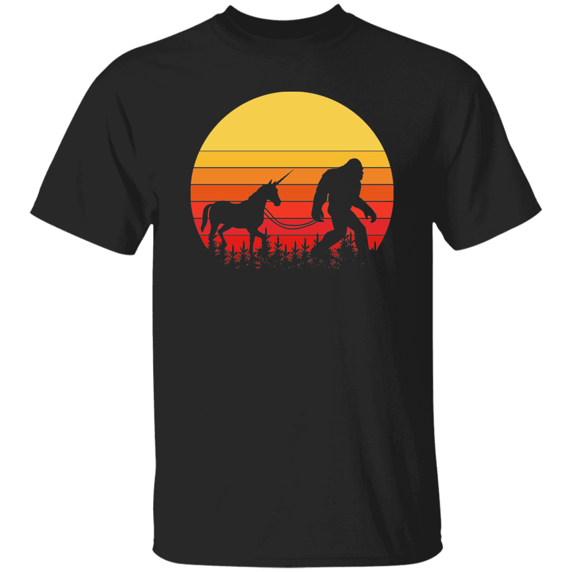 Bigfoot Unicorn Sunset T-Shirt