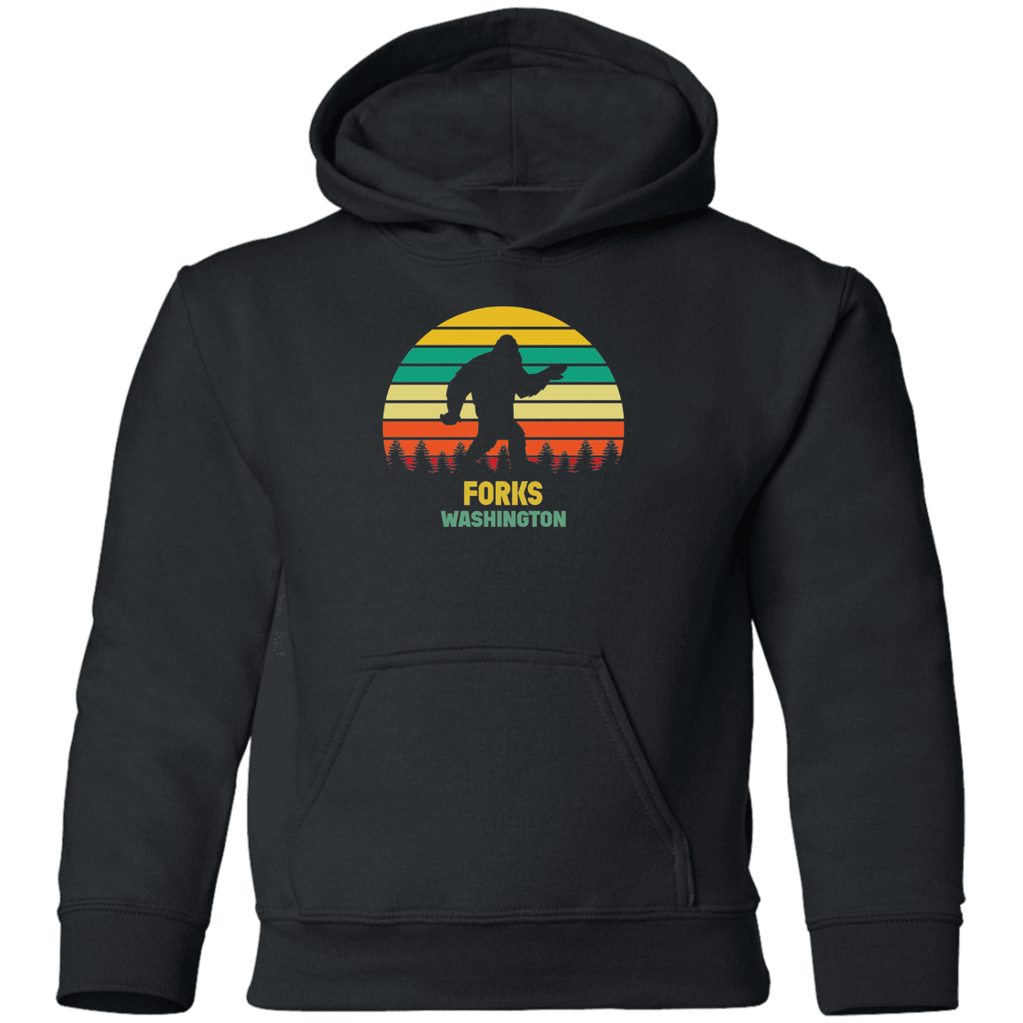 Black Forks Washington Kids Bigfoot Hoodie