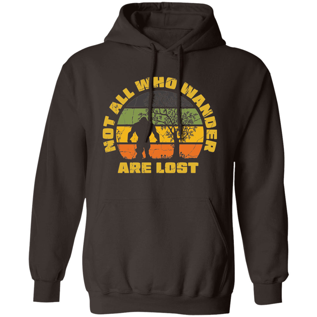 Brown Not All Who Wander Are Lost Bigfoot Hoodie - Adult Size
